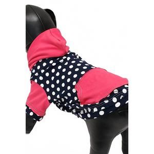 NEW RK APPAREL dog's polka dot hoodie tee in pink and black
